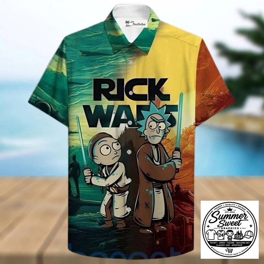 Rick and Morty Rick Wars Star Wars Funny Hawaiian Shirt
