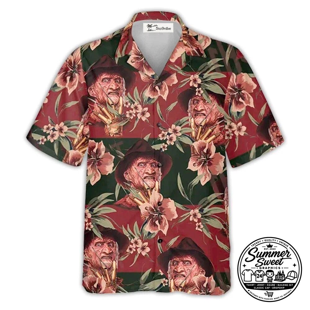 Freddy Krueger Halloween Horror Movie Tropical Hawaiian Shirt