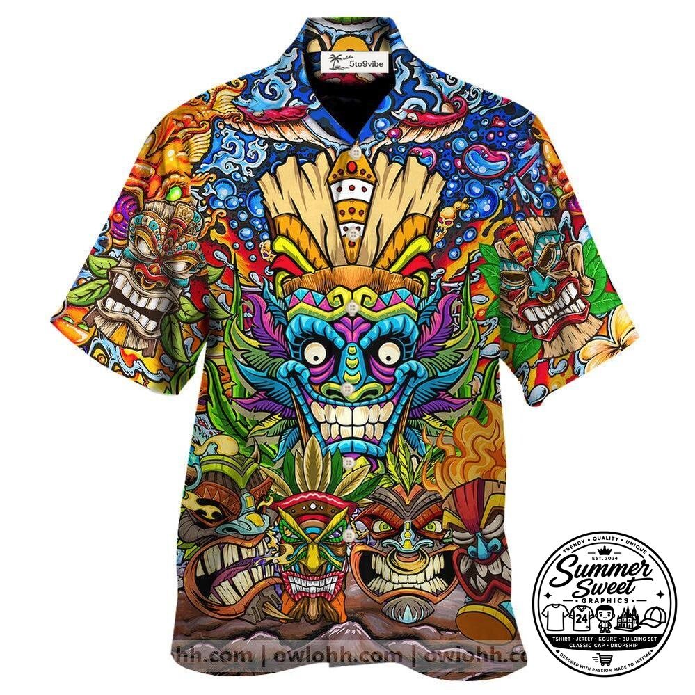 Aloha Tiki Mask - Unisex Hawaiian Shirt For Men and Women