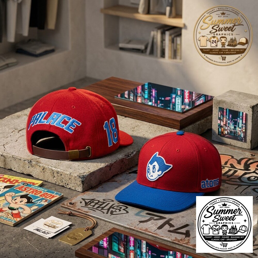 Astro Boy Atoms Snapback Cap Red & Blue Embroidered Anime Baseball Hat Astro Boy Atoms Embroidered Snapback Cap - Red & Blue Anime Hat – image 3 of 3