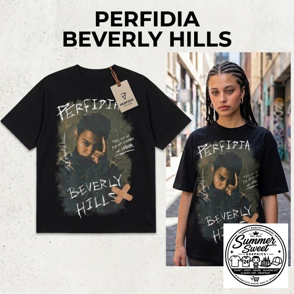 Perfidia Beverly Hills Graphic Tee Vintage Grunge Oversized T-Shirt