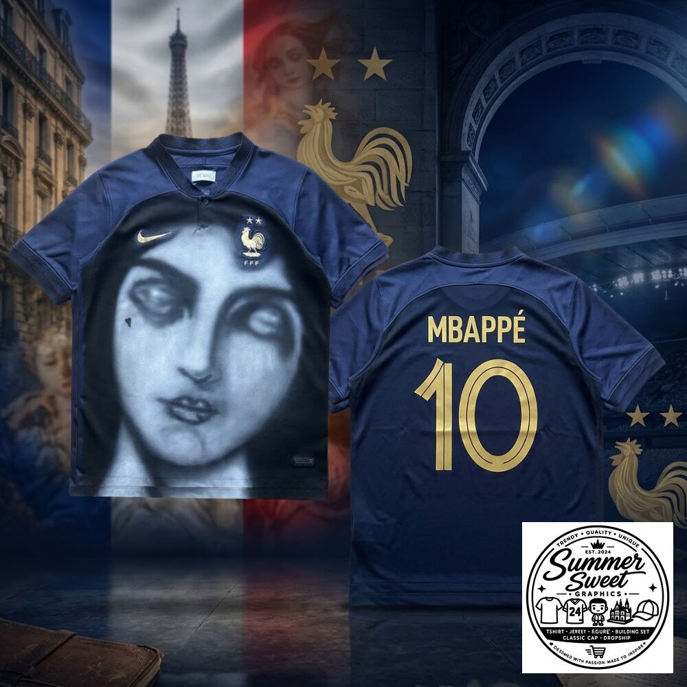 France National Team Graphic Soccer Jersey Navy Blue Shirt 3 France National Team Graphic Soccer Jersey Navy Blue Shirt