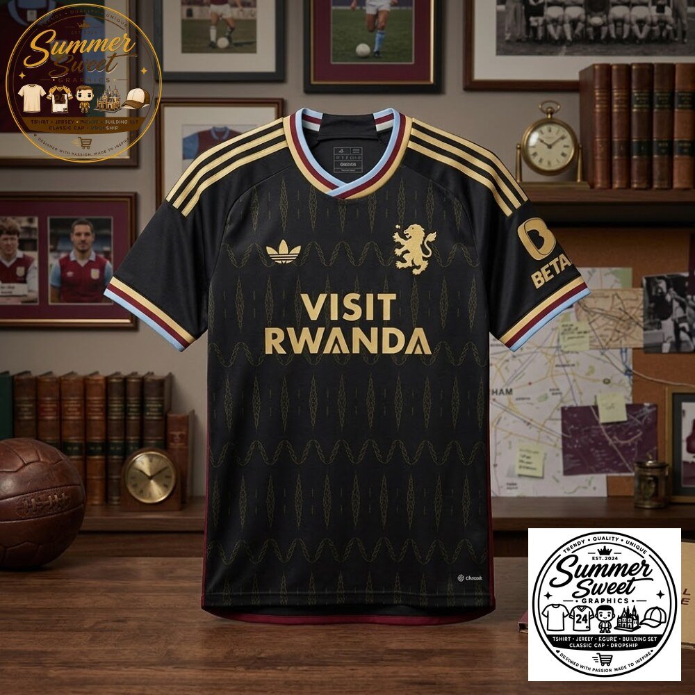 Aston Villa Special Edition Black & Gold Soccer Jersey 4 Aston Villa Special Edition Black & Gold Soccer Jersey