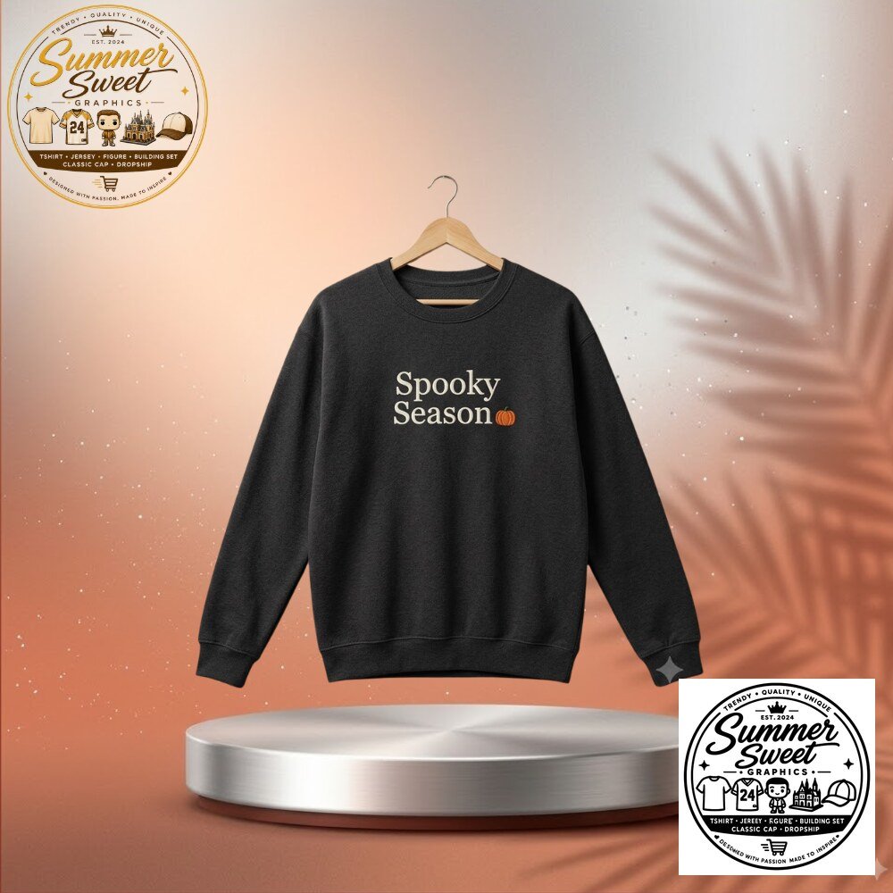 Spooky Season Pumpkin Sweatshirt Fall Cozy Graphic Crewneck 3 Spooky Season Pumpkin Sweatshirt Fall Cozy Graphic Crewneck