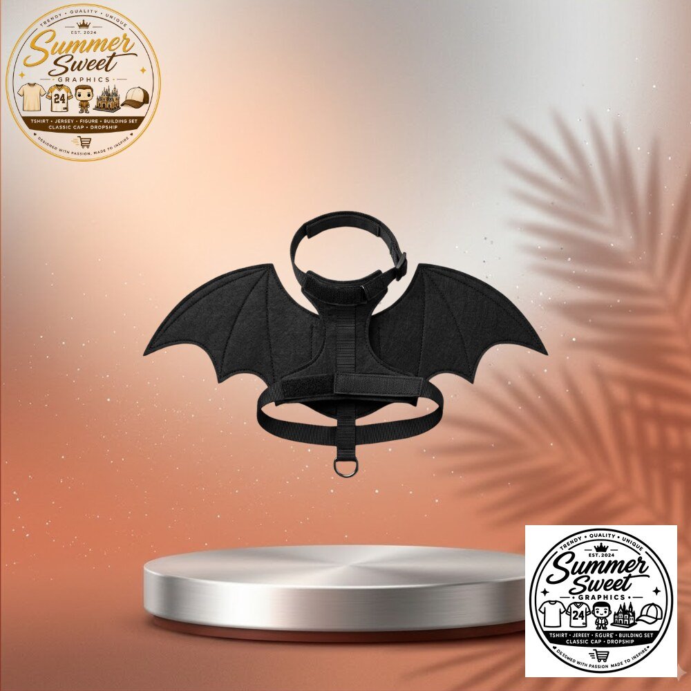 Bat Wings Cat Harness & Leash Set Halloween Dog Wings Costume