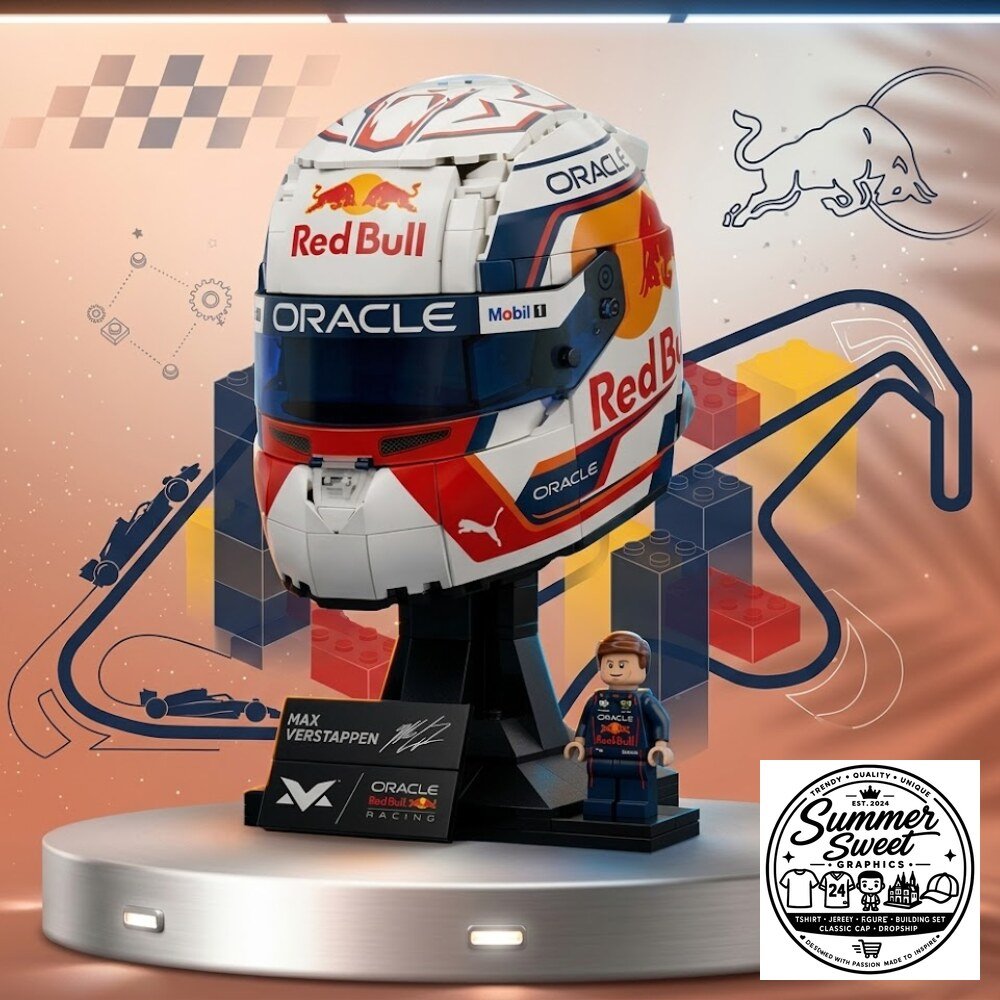 Red Bull Racing Helmet Building Set F1 Max Verstappen Display 4 Red Bull Racing Helmet Building Set F1 Max Verstappen Display