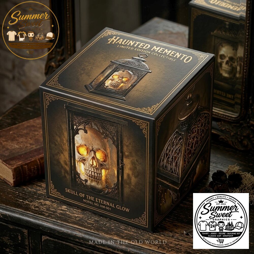 Vintage Gothic Skull Lantern LED Halloween Table Top Decor – image 2 of 3
