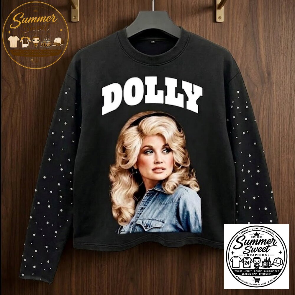 Vintage Dolly Parton Rhinestone Long Sleeve Sweatshirt