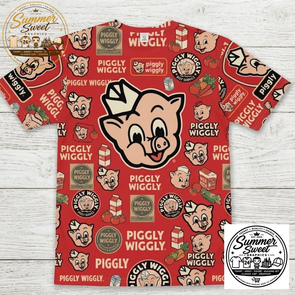Vintage Piggly Wiggly All-Over Print T-Shirt Retro 90s Grocery Store Graphic Tee 5 Vintage Piggly Wiggly All-Over Print T-Shirt Retro 90s Grocery Store Graphic Tee