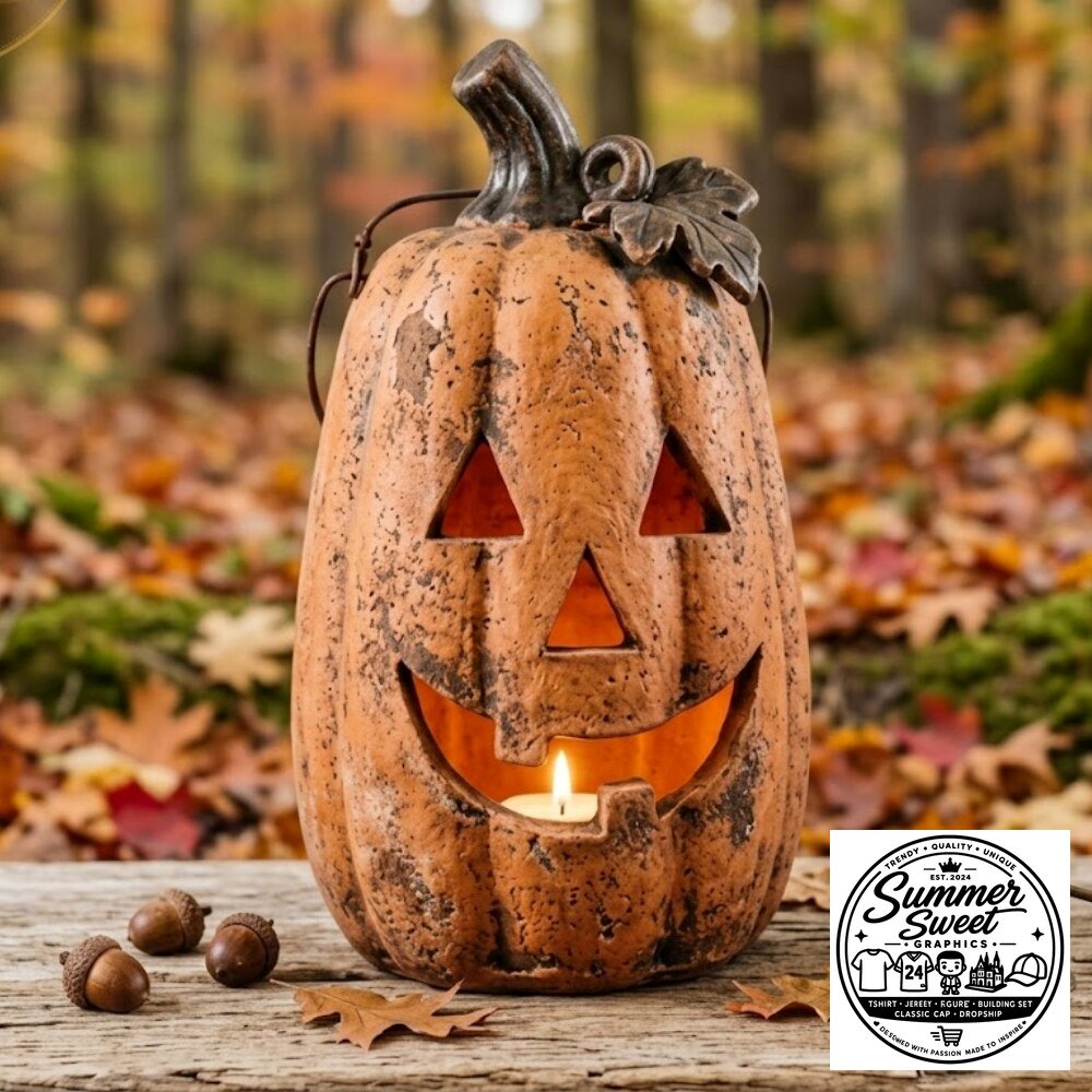 Vintage Terracotta Pumpkin Lantern Set Rustic Farmhouse Halloween Cozy Decor 4 Vintage Terracotta Pumpkin Lantern Set Rustic Farmhouse Halloween Cozy Decor