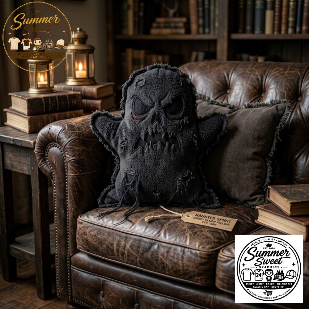 Vintage Dark Academia Ghost Pillow Gothic Haunted Spirit Halloween Decor
