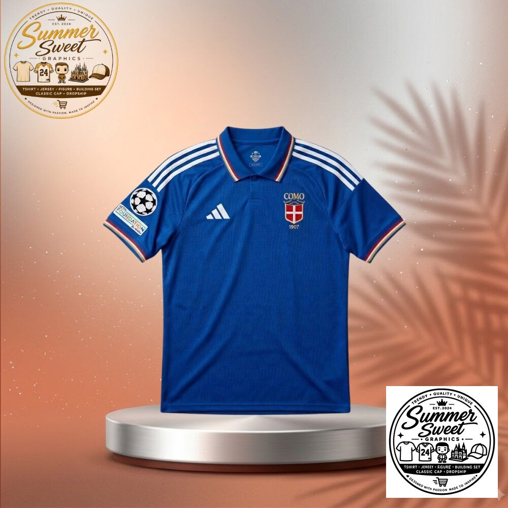 Champion League Como 1907 Kit Shirt Custom Name & Number 2026 2027