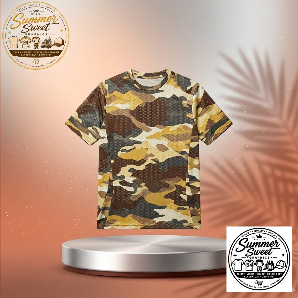 Men's Camo Athletic Performance T-Shirt Moisture Wicking Gym Tee