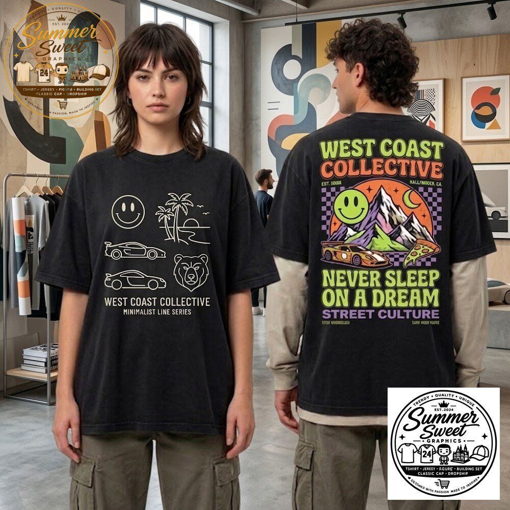West Coast Collective Vintage Graphic Tee Oversized Streetwear Shirt