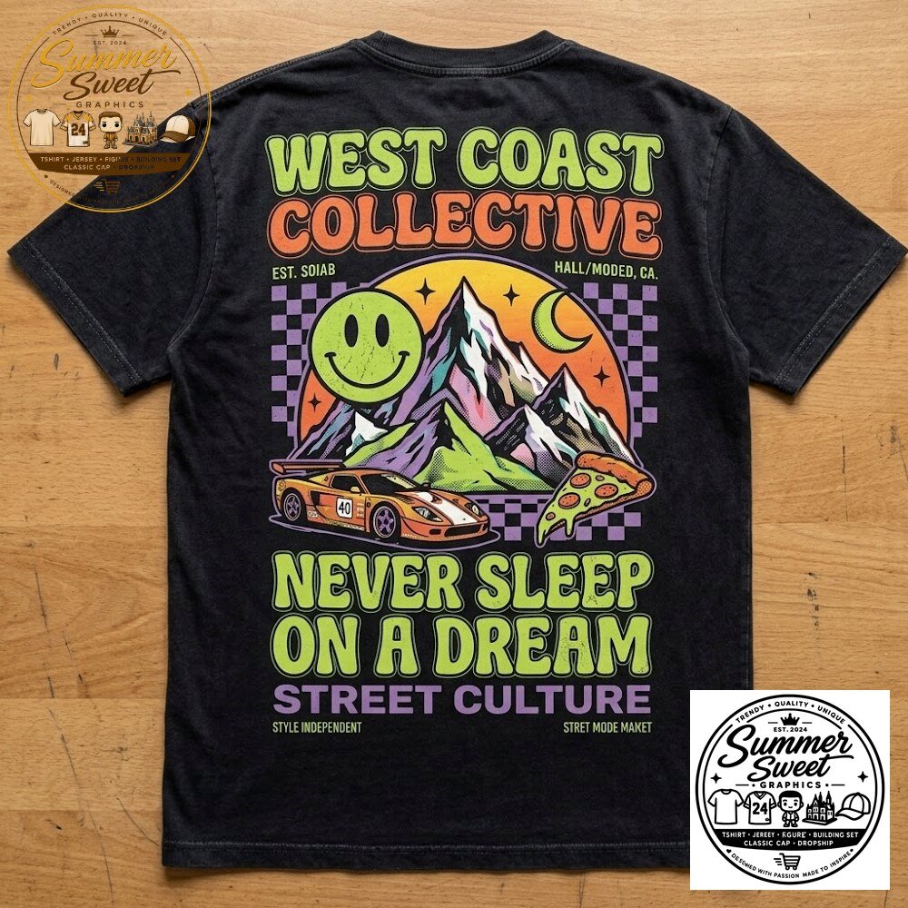West Coast Collective Vintage Graphic Tee Oversized Streetwear Shirt 5 West Coast Collective Vintage Graphic Tee Oversized Streetwear Shirt