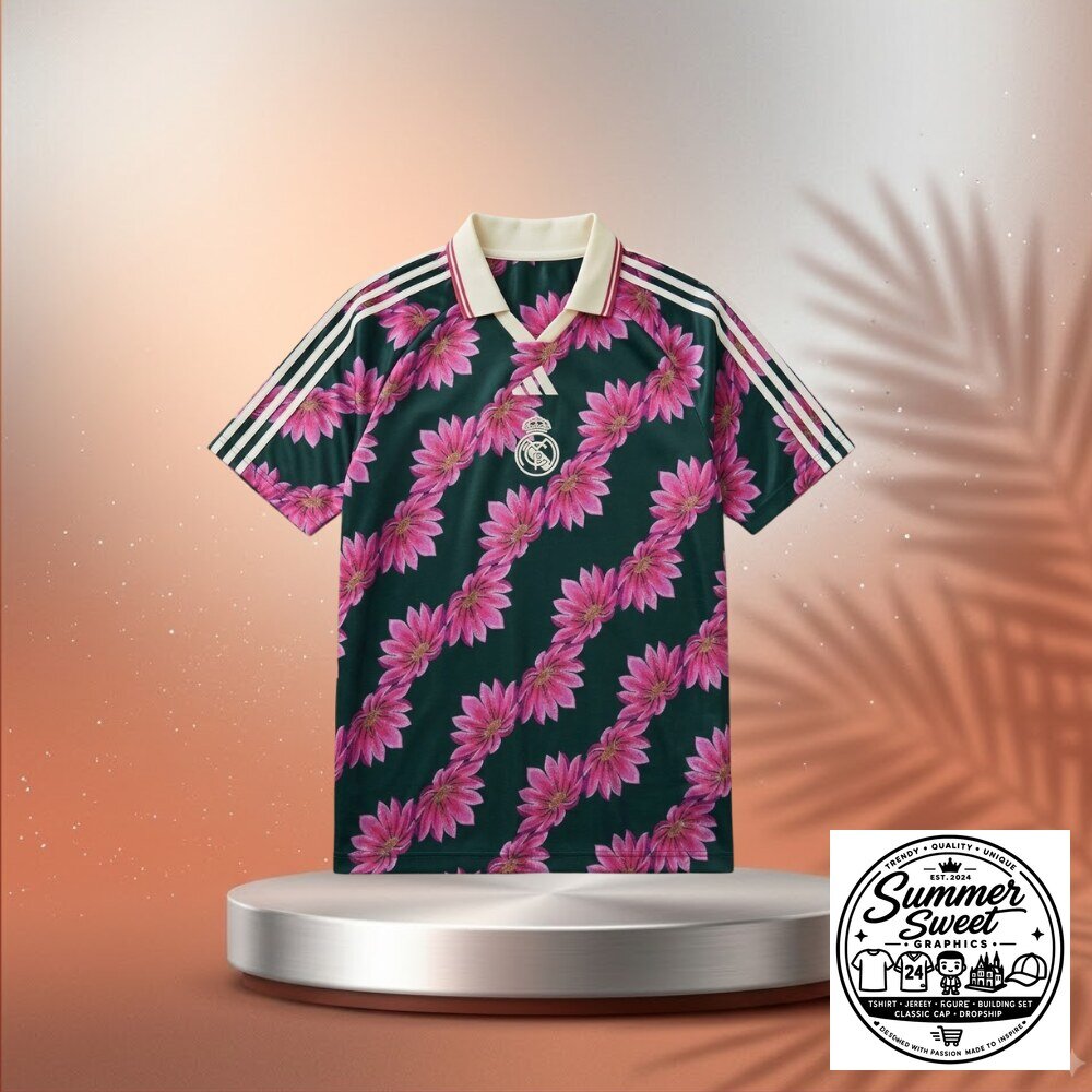 Mbappe Real Madrid Special Edition Pink Floral Jersey Floral Soccer Shirt