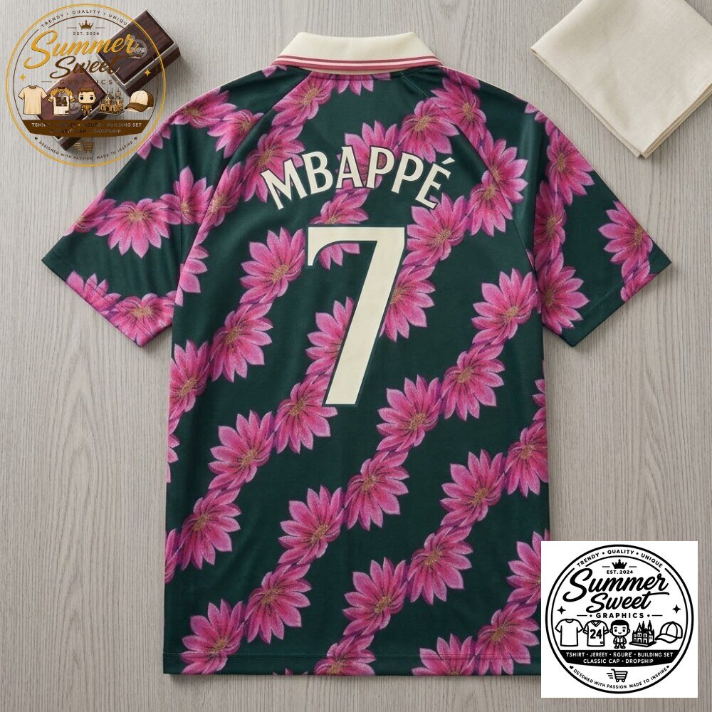 Mbappe Real Madrid Special Edition Pink Floral Jersey Floral Soccer Shirt 4 Mbappe Real Madrid Special Edition Pink Floral Jersey Floral Soccer Shirt