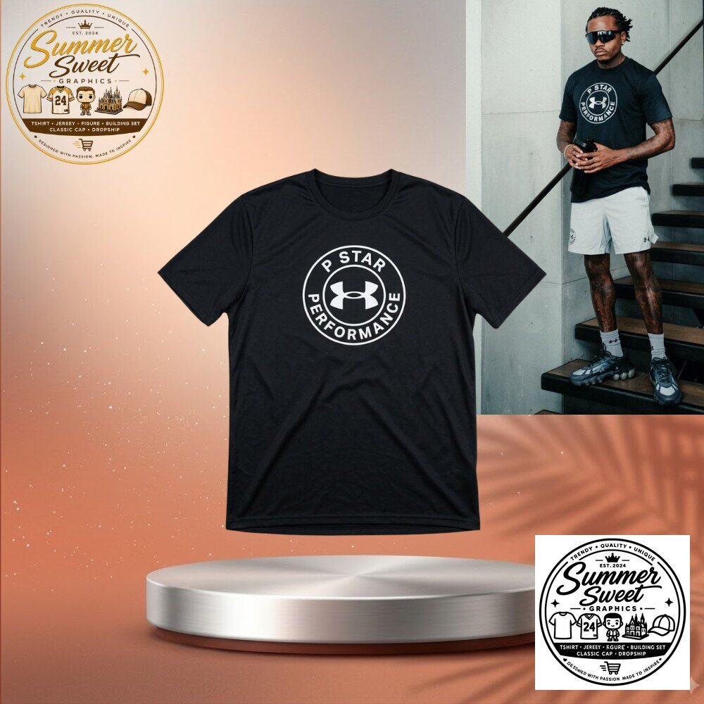 Under Armour P-Star Performance T-Shirt Black Athletic Training Shirt