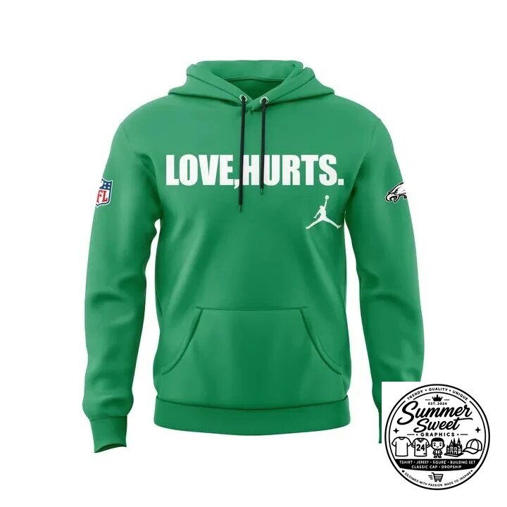 Jalen Hurts Philadelphia Eagles Love Hurts Green Hoodie 7 Jalen Hurts Philadelphia Eagles Love Hurts Green Hoodie