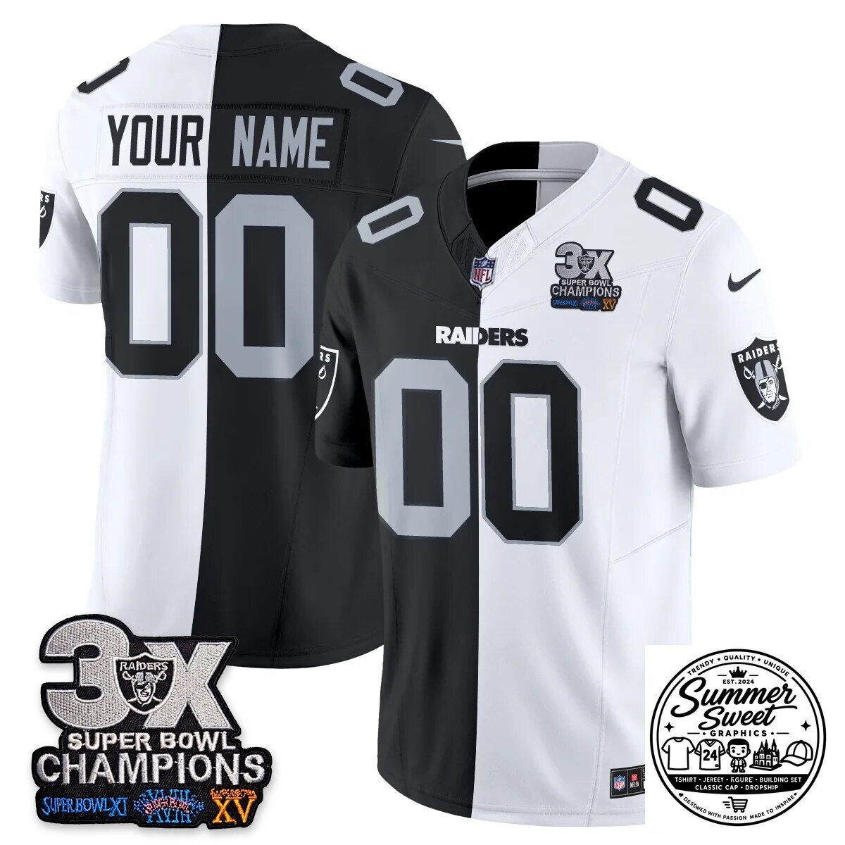 Las Vegas Raiders Super Bowl Champions Split Edition Vapor Football Jersey