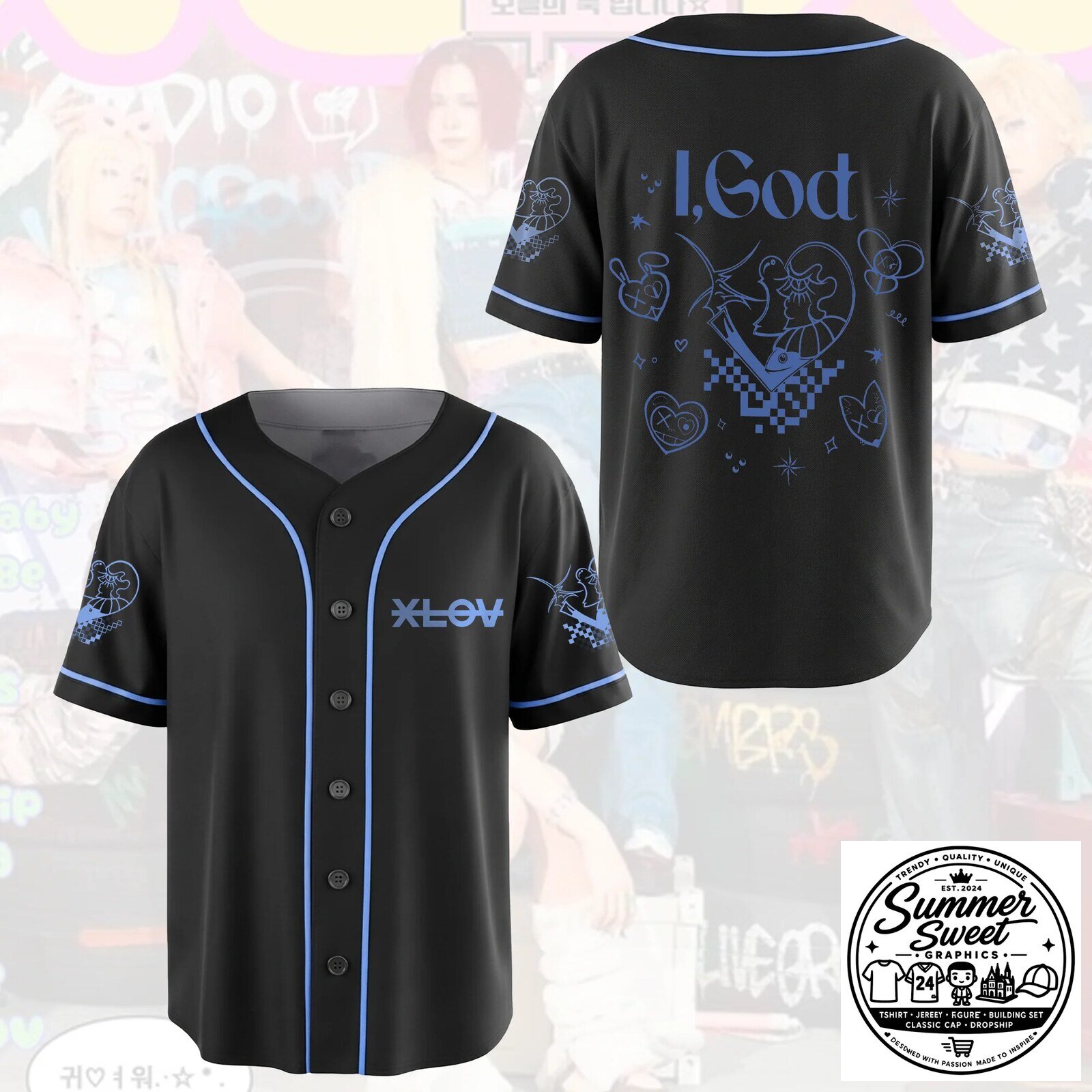 I, God K-Pop Baseball Jersey Streetwear Concert Outfit Gift For Fans