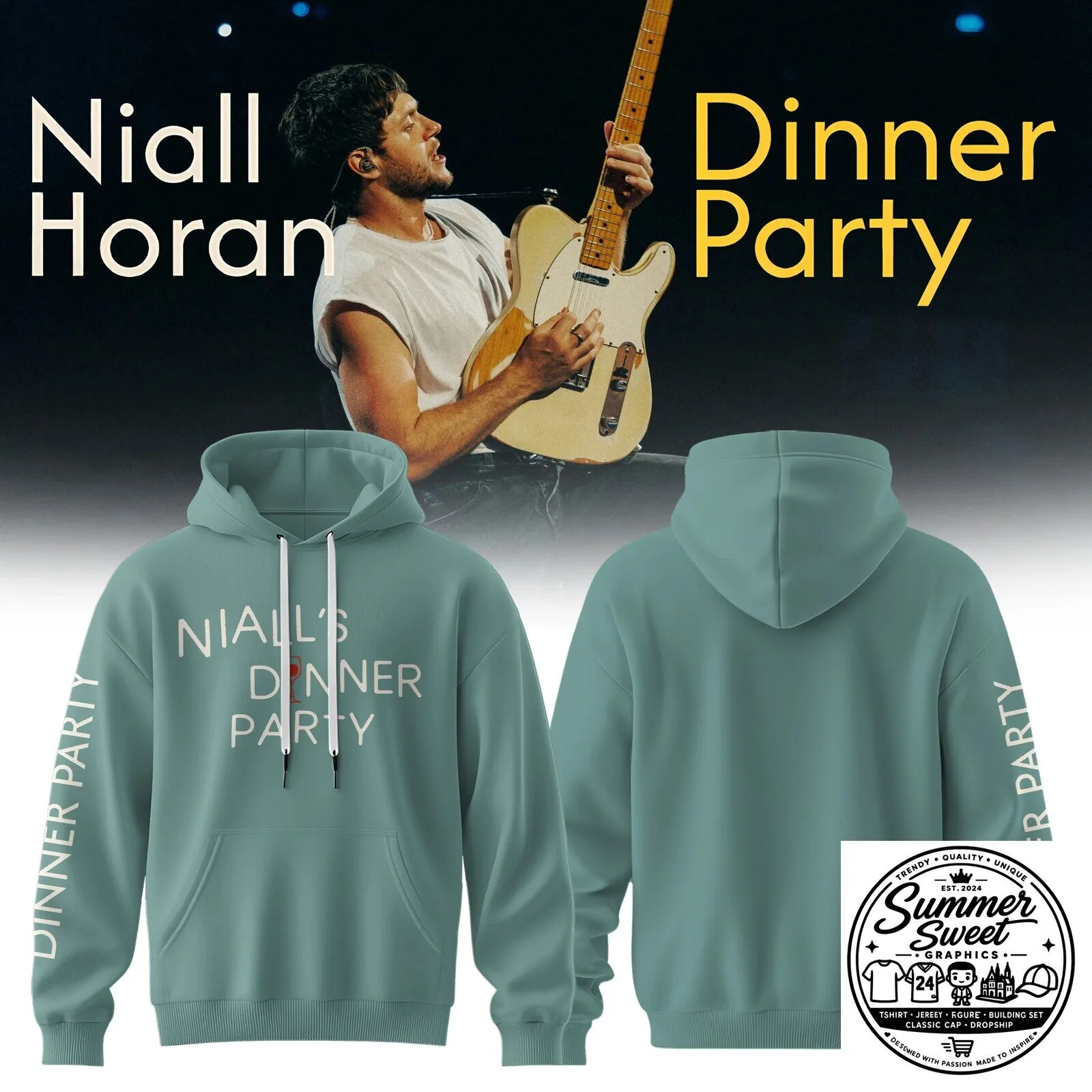 Niall Horan Dinner Party Tour Graphic Print Pullover Hoodie