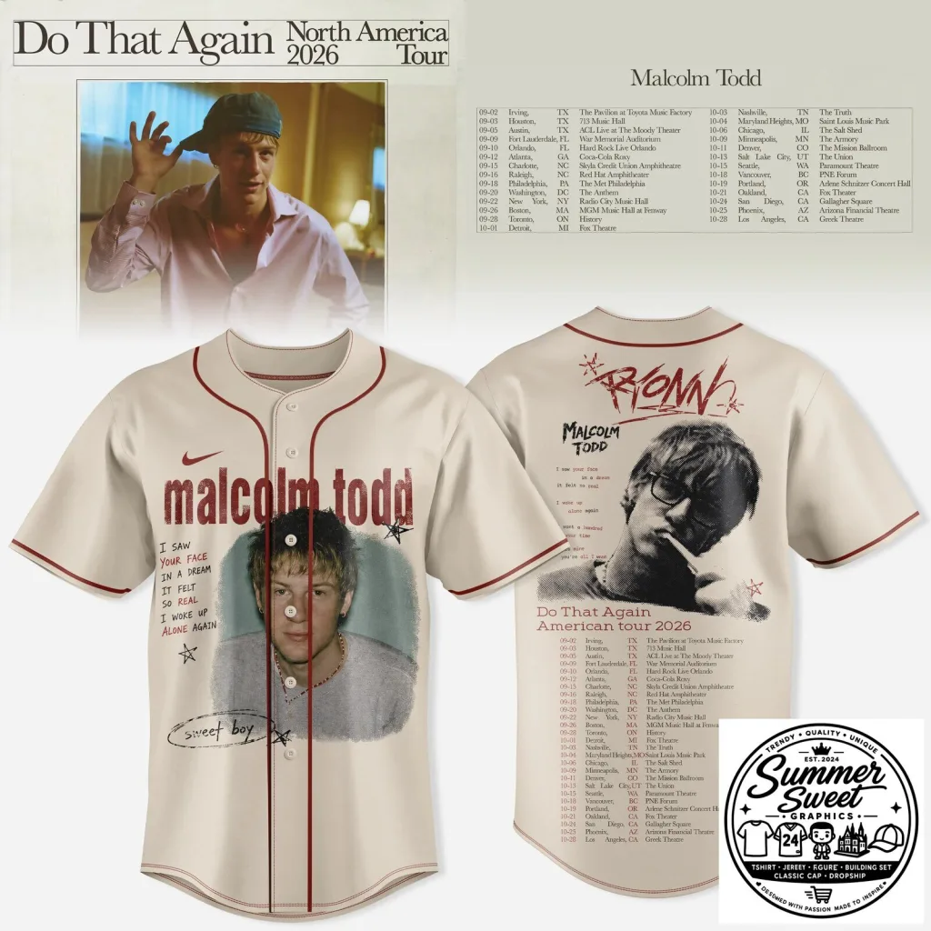 Baseball Jersey for the Do That Again North America Tour by Malcolm Todd