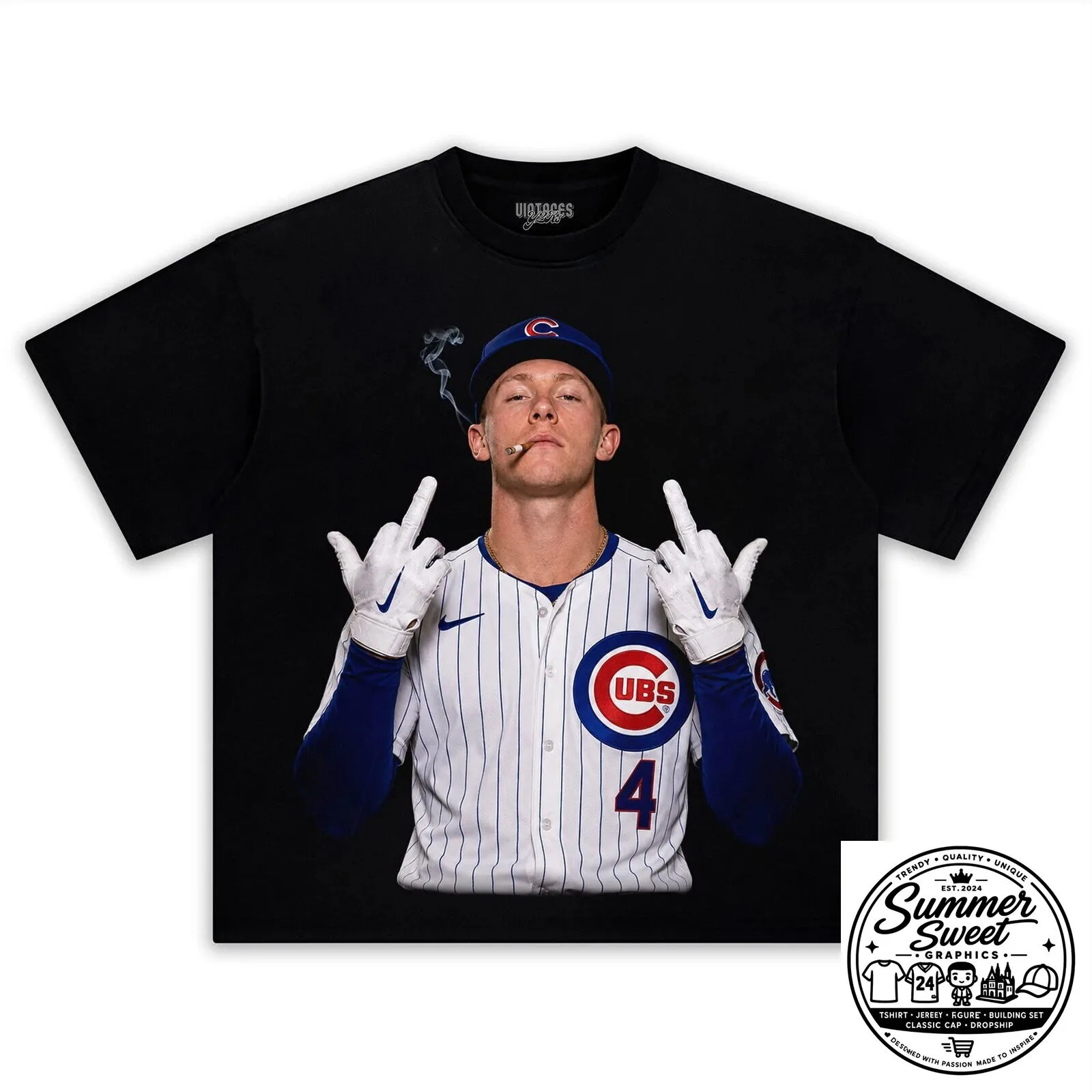 Pete Crow-Armstrong Middle Finger Meme Chicago Cubs Baseball Fan T-Shirt