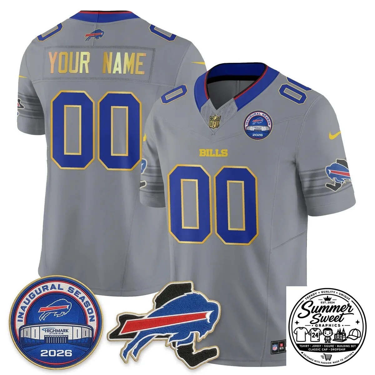Buffalo Bills 2026 Inaugural Season Gold Trim Edition Vapor Custom Football Jersey 9 Buffalo Bills 2026 Inaugural Season Gold Trim Edition Vapor Custom Football Jersey