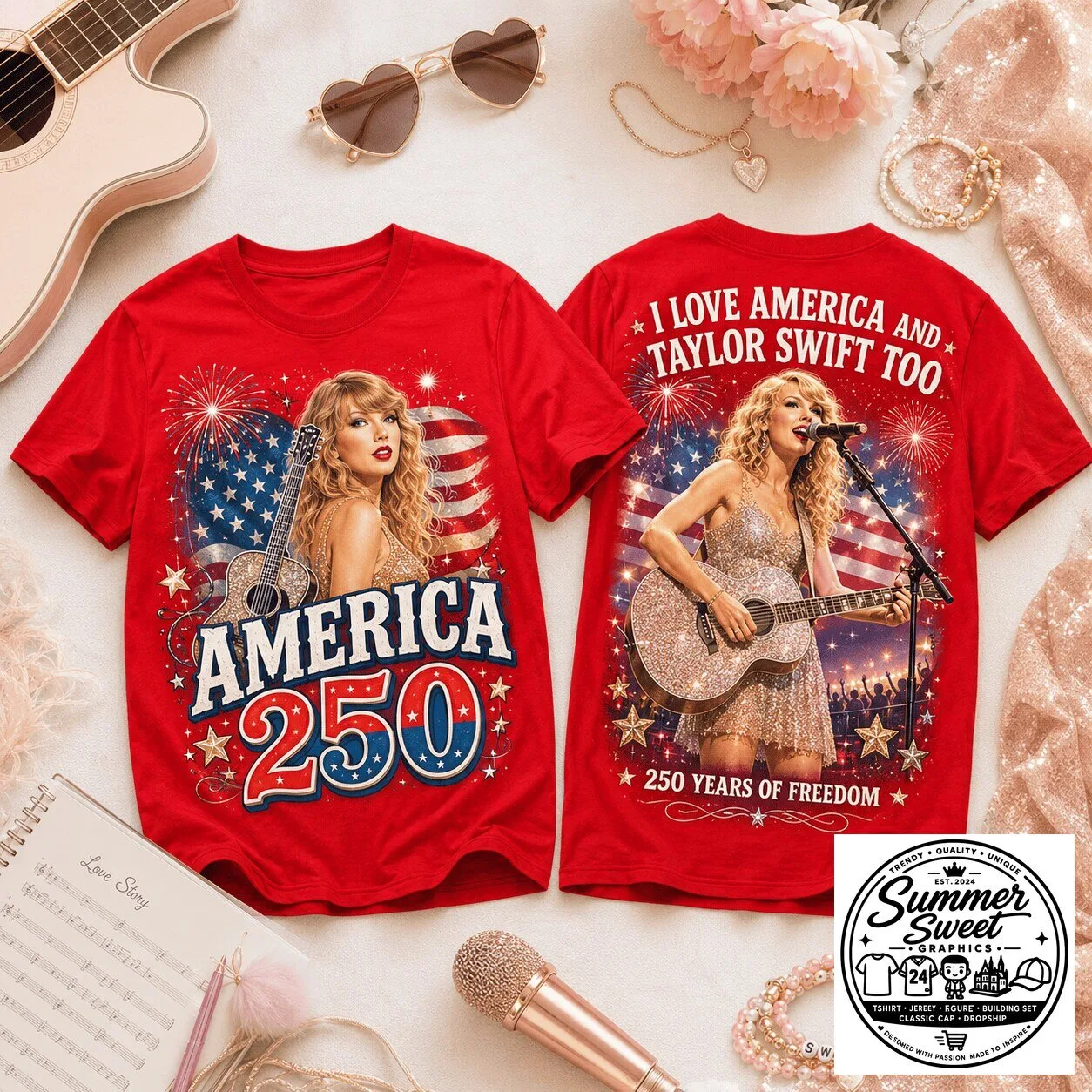 Taylor Swift America 250 Years of Freedom Patriotic Concert t-shirt