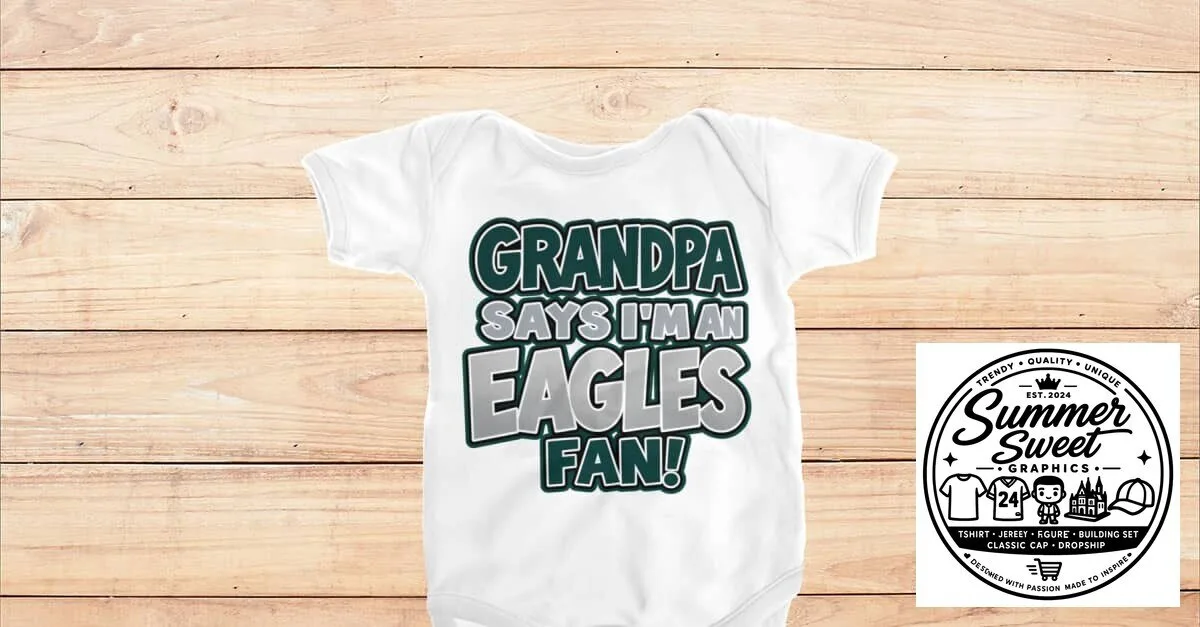 Grandpa Says I'm An Eagles Fan Baby Bodysuit Infant Romper