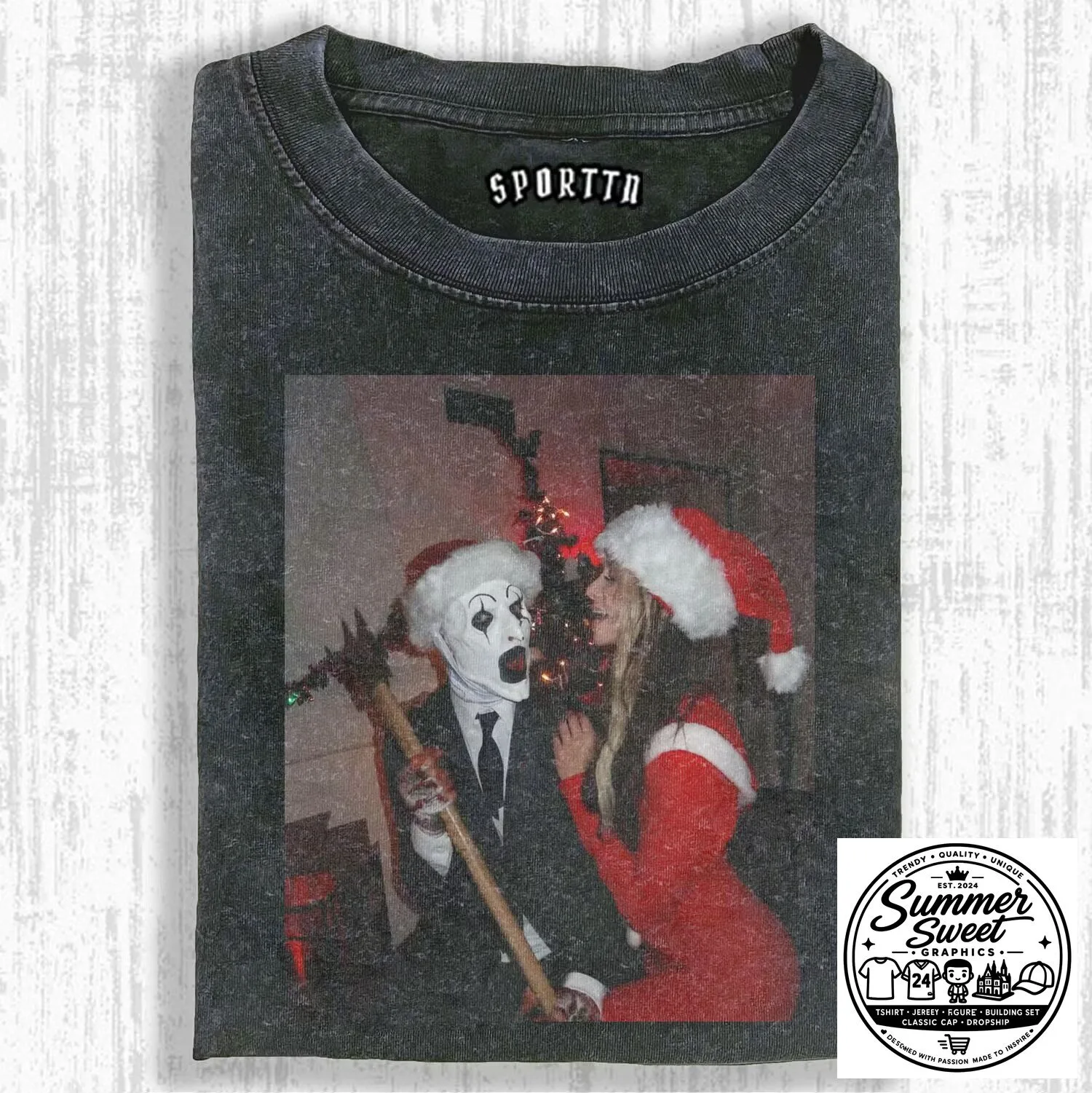 Terrifier Art The Clown Santa Christmas Horror Movie T-Shirt