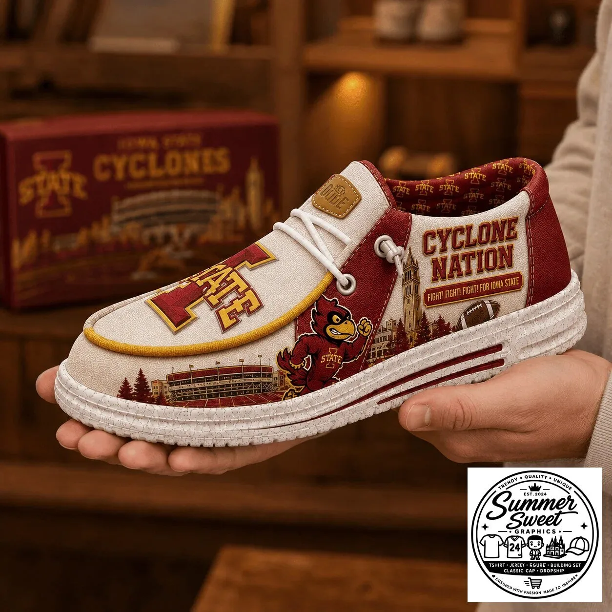 Iowa State Cyclones Cyclone Nation Fight Fight Fight Loafer Shoes 4 Iowa State Cyclones Cyclone Nation Fight Fight Fight Loafer Shoes