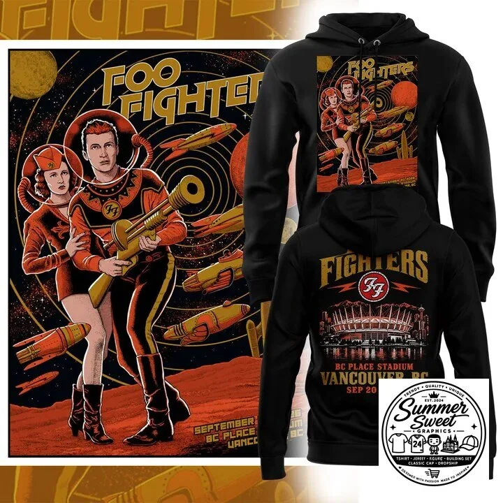 Foo Fighters Vancouver BC Place Stadium 2026 Concert Tour Hoodie