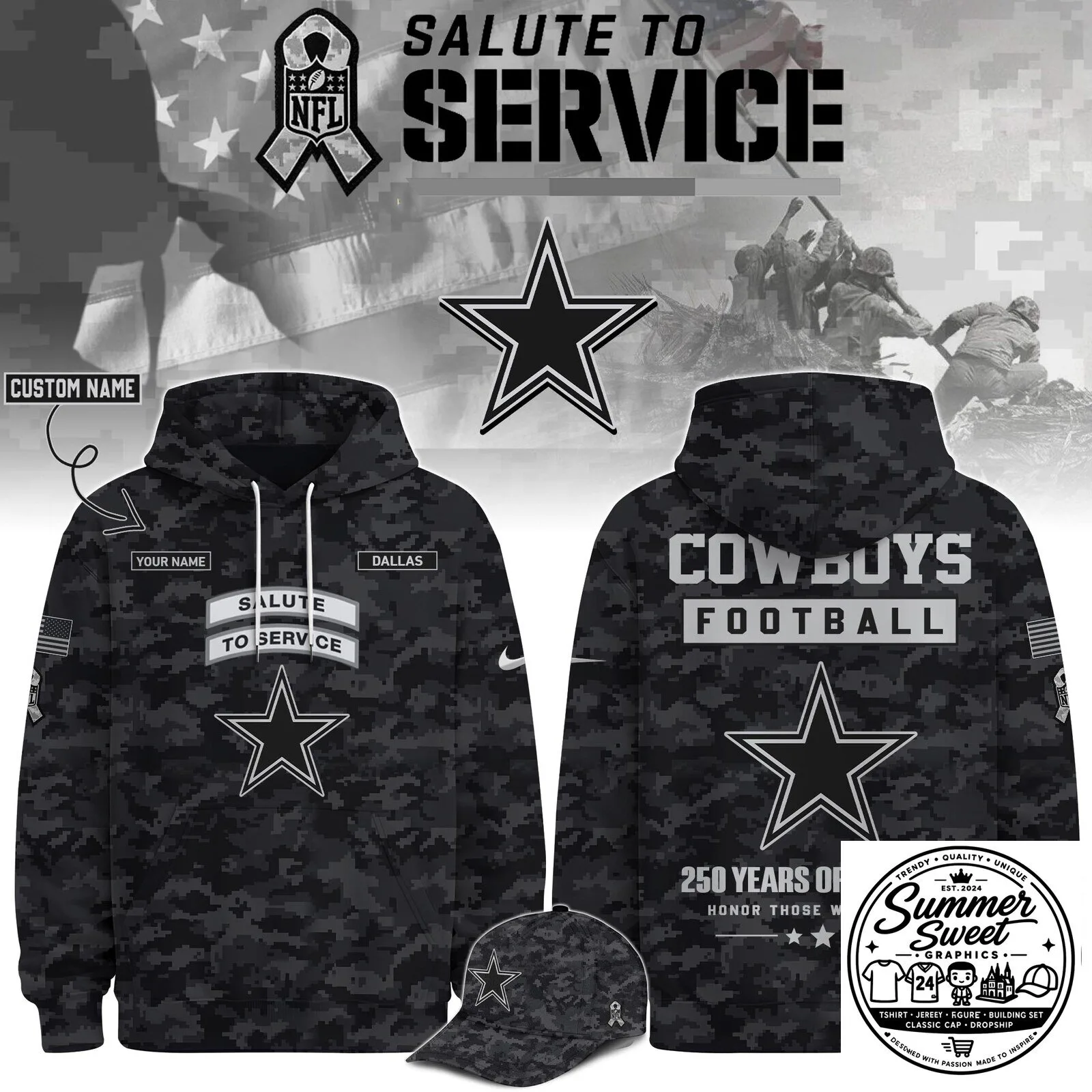 Dallas Cowboys Salute To Service Veterans Day Special Edition Hoodie