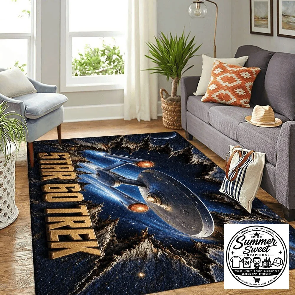 Star Trek USS Enterprise Spaceship Sci-Fi Movie Rectangular Area Rug