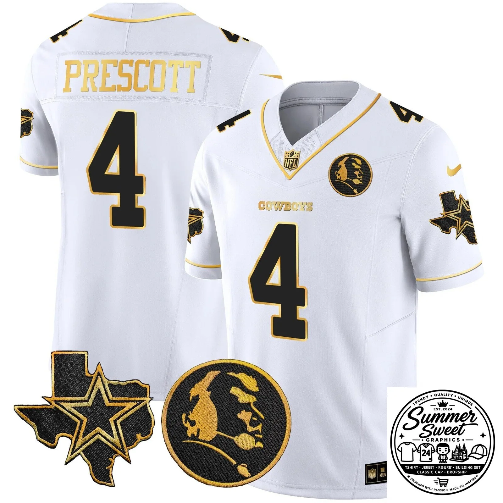 Dak Prescott Black Football Jersey for Dallas Cowboys by John Madden 40 Dak Prescott Black Football Jersey for Dallas Cowboys by John Madden
