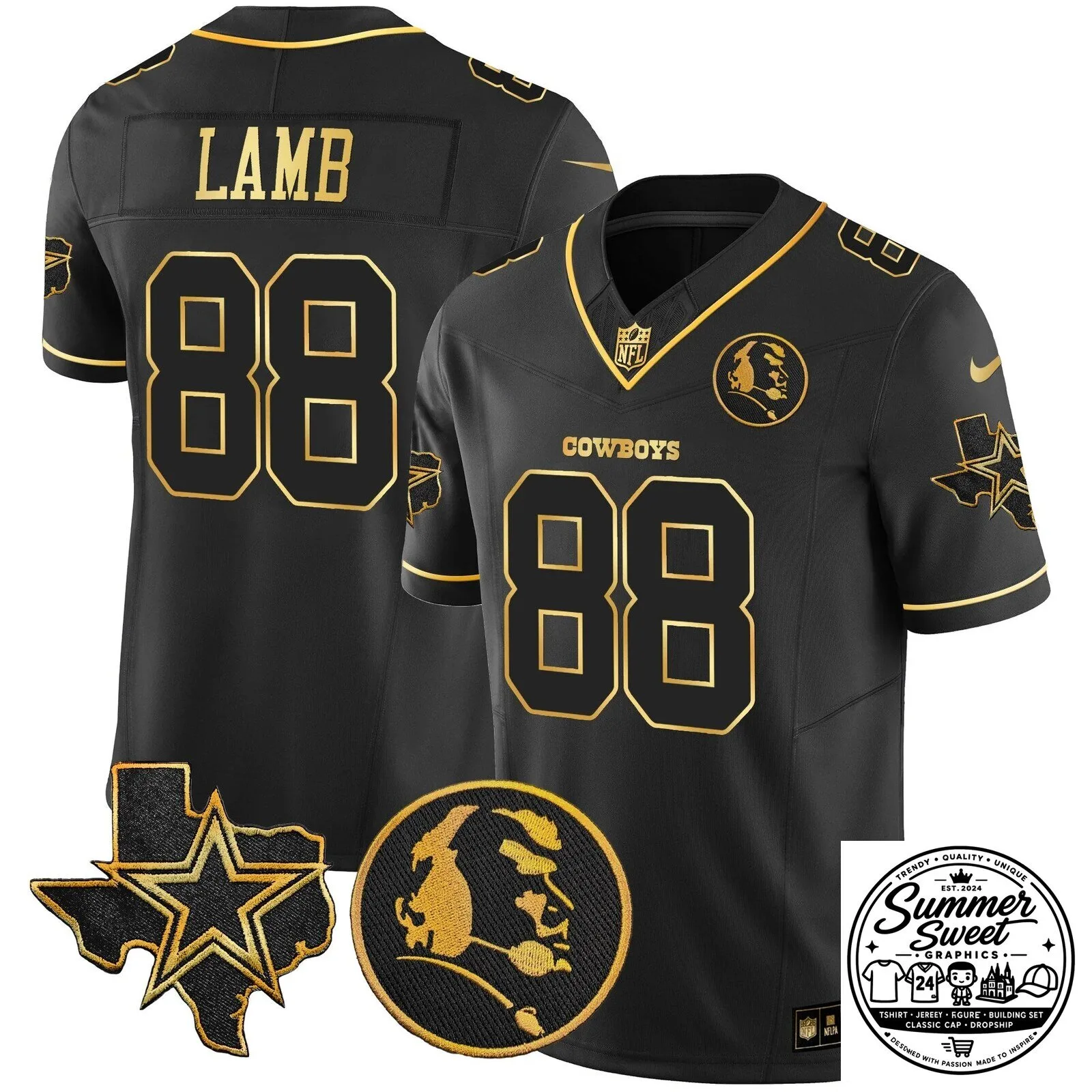 Dak Prescott Black Football Jersey for Dallas Cowboys by John Madden 50 Dak Prescott Black Football Jersey for Dallas Cowboys by John Madden