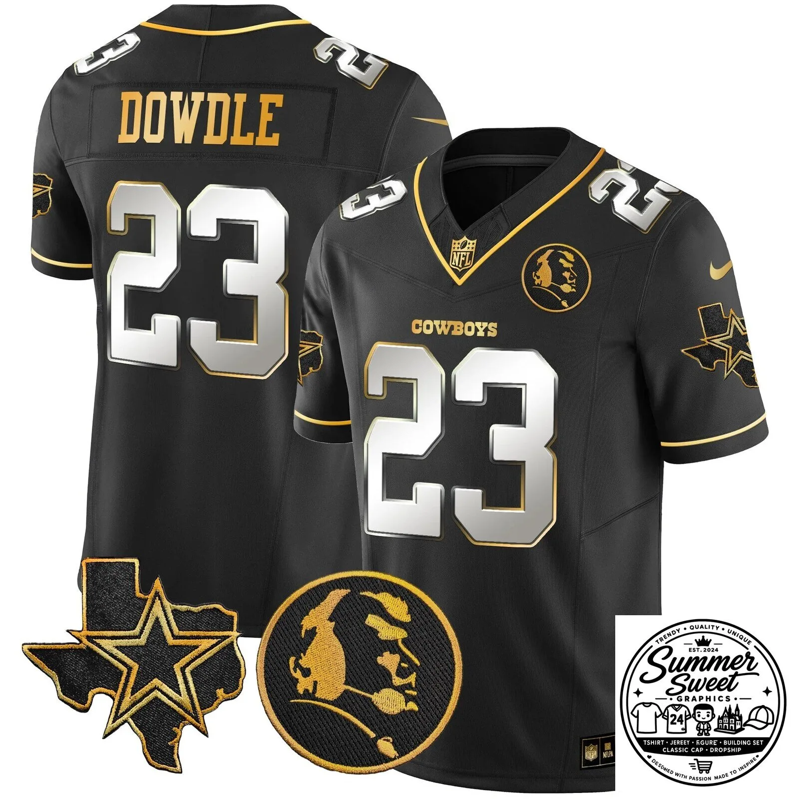 Dak Prescott Black Football Jersey for Dallas Cowboys by John Madden 57 Dak Prescott Black Football Jersey for Dallas Cowboys by John Madden
