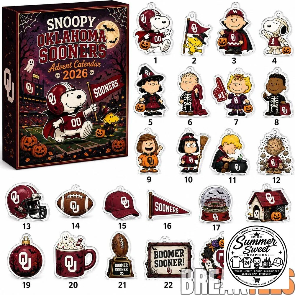 Oklahoma Sooners Snoopy Halloween Advent Calendar 2026