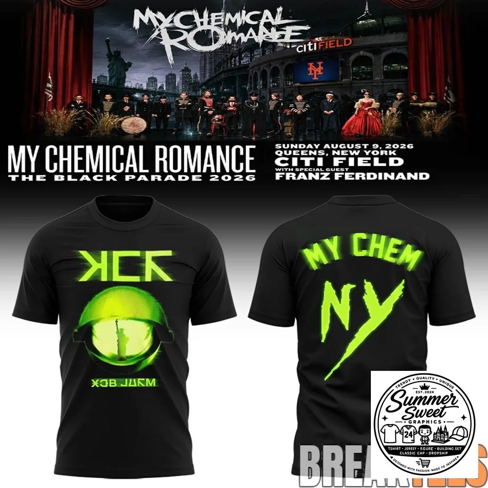 2026 Citi Field New York Concert T-Shirt for My Chemical Romance The Black Parade