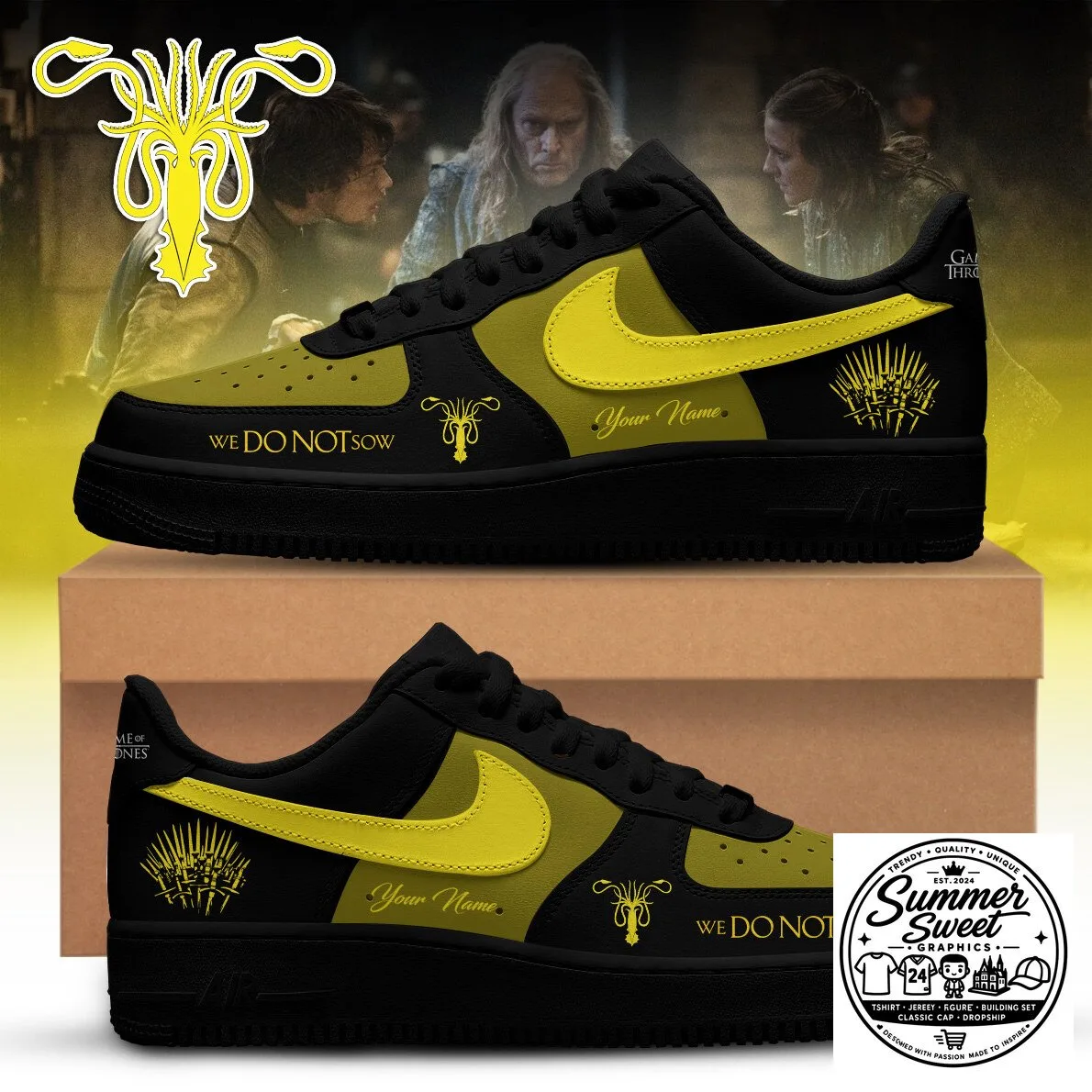 Game of Thrones x House Grayjoy Nike Air Force 1 Low Custom for Fans