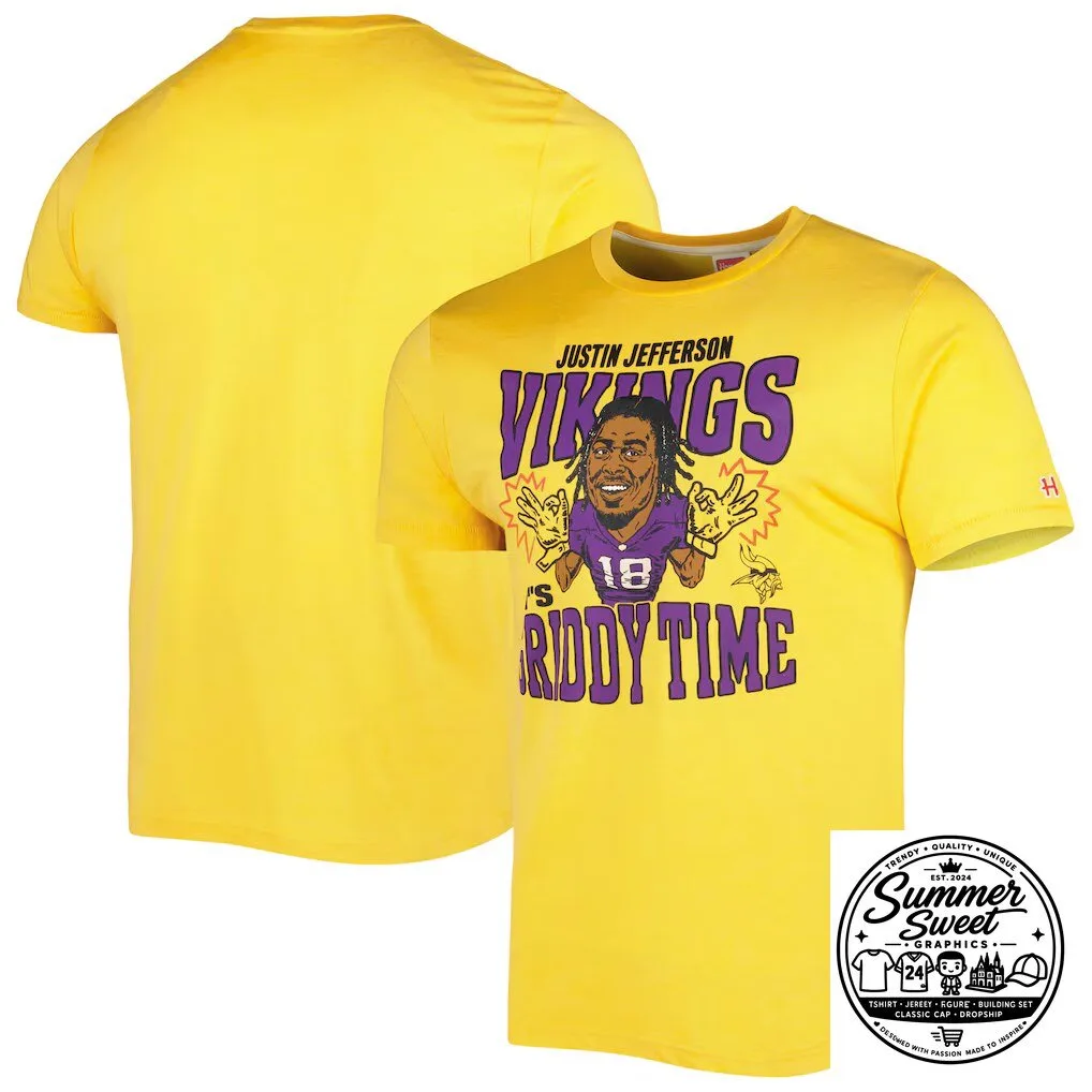 Justin Jefferson Minnesota Vikings Griddy Time Caricature T-Shirt 14 Justin Jefferson Minnesota Vikings Griddy Time Caricature T-Shirt