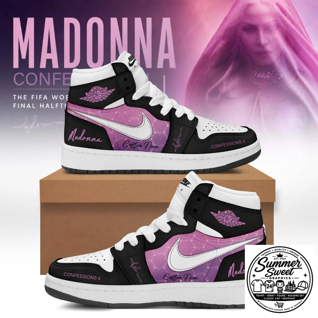 Madonna Confessions II High Top Sneakers Custom Name Shoes 9 Madonna Confessions II High Top Sneakers Custom Name Shoes