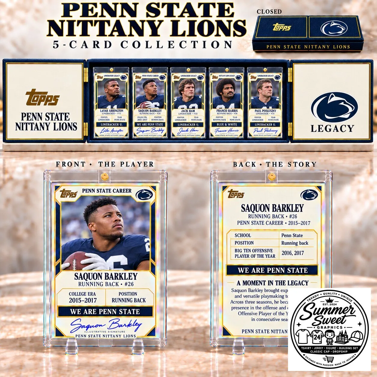 Penn State Nittany Lions Football Player Card Collector's Box Set