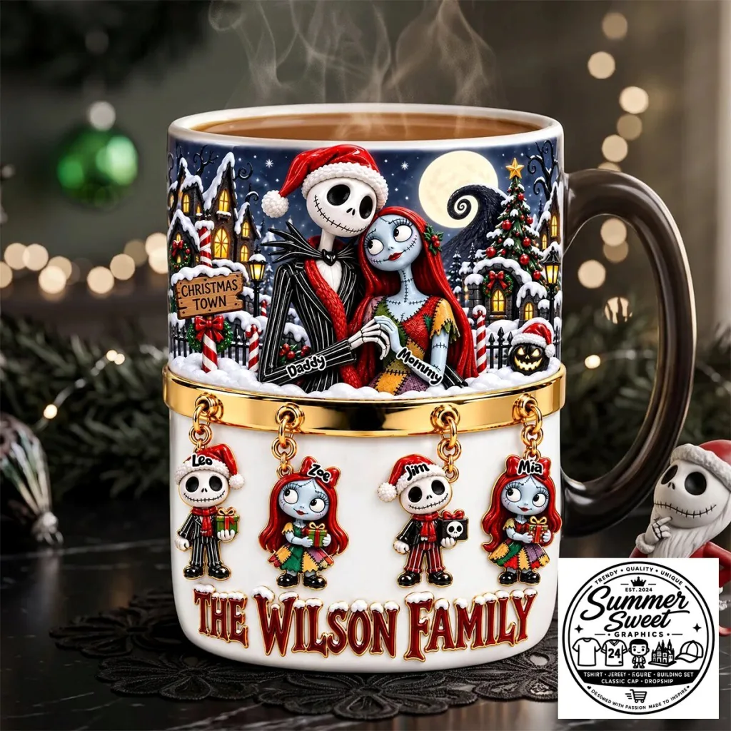LeBron James – Signature Limited Edition Shoes 1 1 Nightmare Before Christmas Jack and Sally Personalized Family Mug
