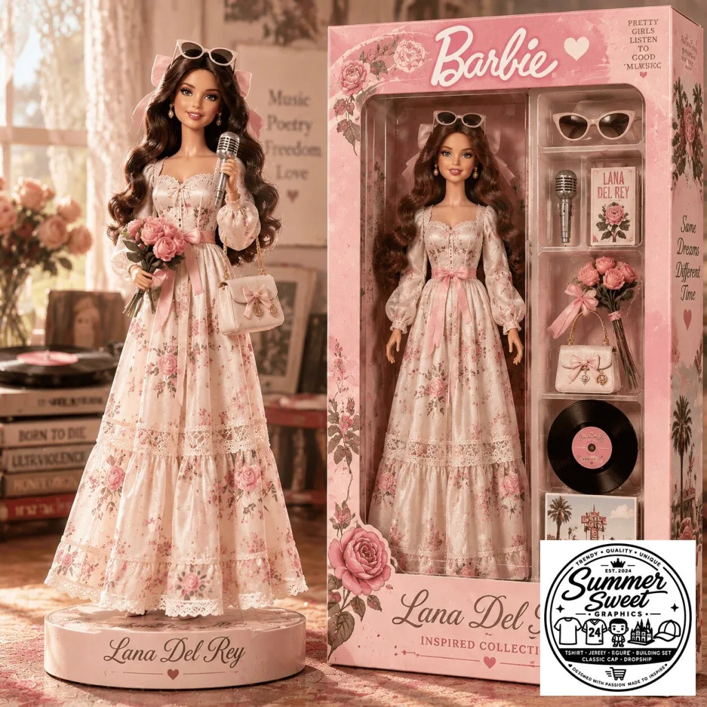 Lana Del Rey Barbie Doll with Accessories and Display Stand