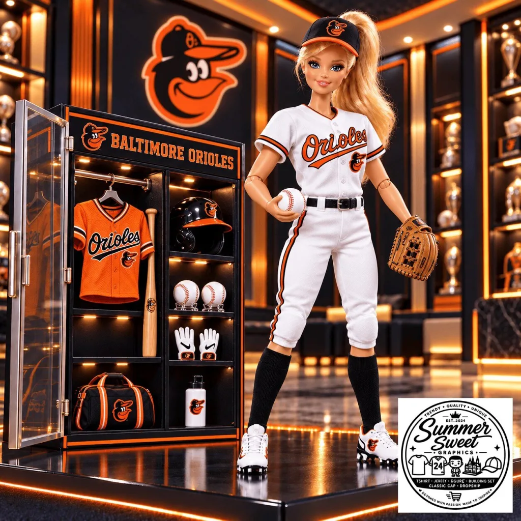 Baltimore Orioles Barbie Doll Collectible Figure
