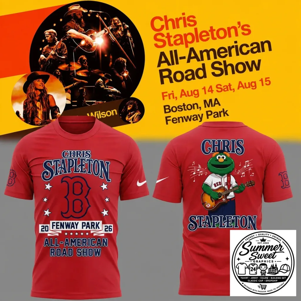 Chris Stapleton All American Road Show 2026 Boston Red Sox T-Shirt