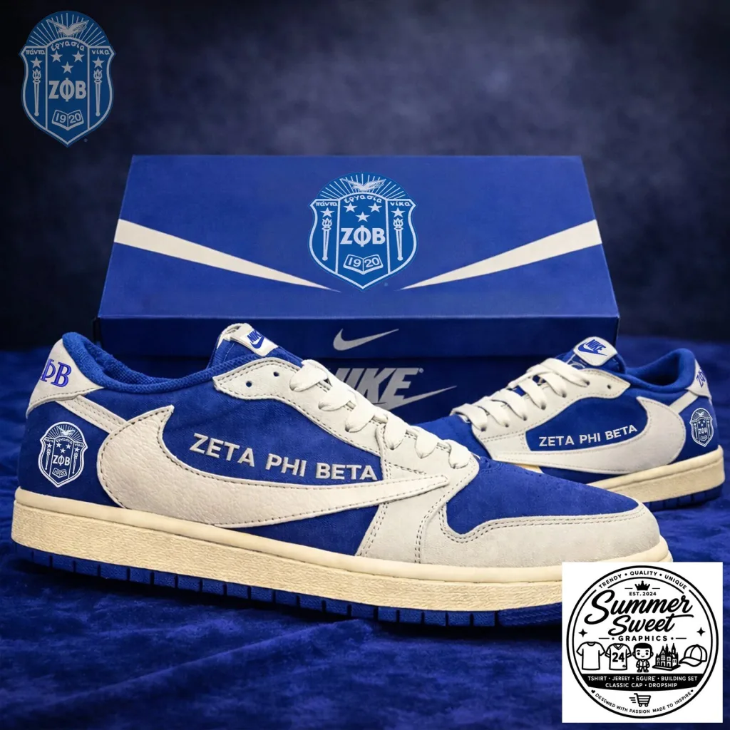 Royal Blue and White Athletic Shoes for Zeta Phi Beta Sorority